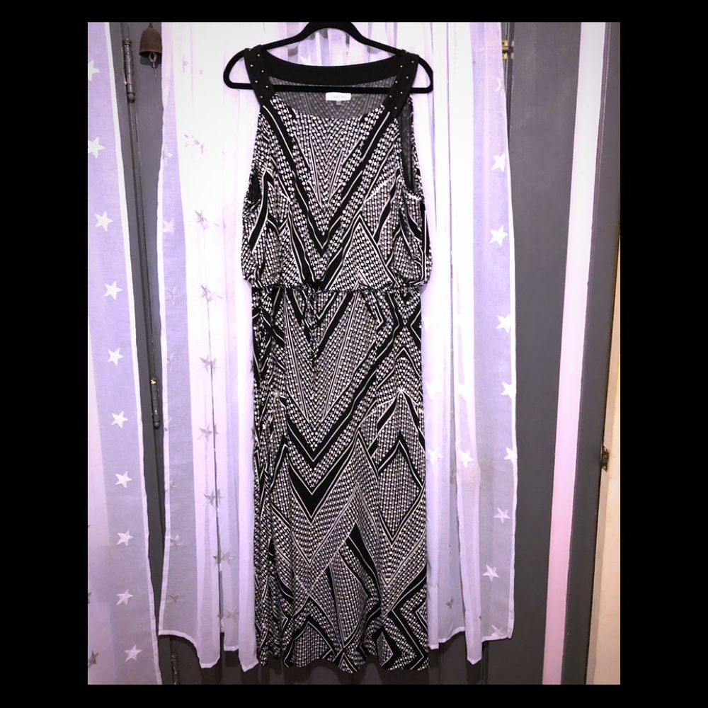 Calvin Klein 3x black & white print dress